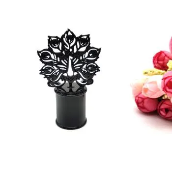 Zwarte bloem Zamac dop voor parfumverpakking