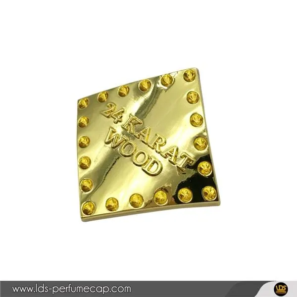 Diamanten gouden zamak metalen label